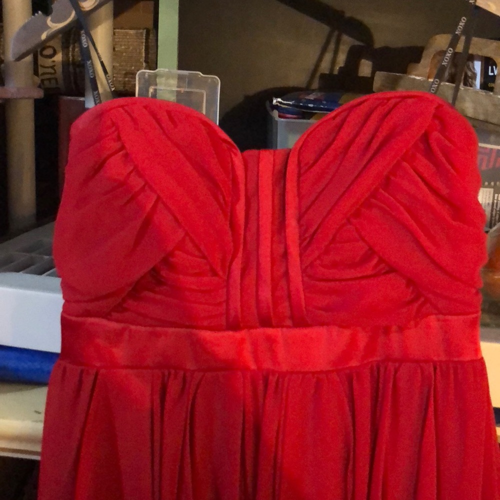 Red strapless dress XOXO